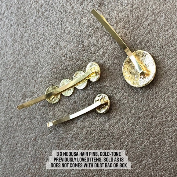 ✨2/$35✨ Hair: 3 x Medusa Hair Pins, Gold-tone 🛍 Bundle Me! - Picture 4 of 8